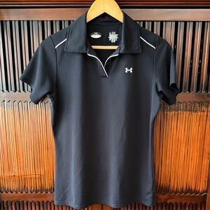 Under Armour Black Golf Polo with White Accents